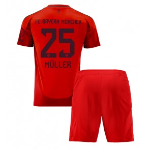 Bayern Munich Thomas Muller #25 Dětské Domácí dres komplet 2024-25 Krátký Rukáv (+ trenýrky)